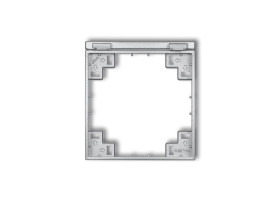 MINI Ramka pośrednia do gniazd bryzgoszczelnych z uziemieniem schuko srebrny metalik 7MRPB-1s KARLIK