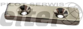 Magnes neodymowy prostokąt 39x19x5mm otw. 2x11/5mm