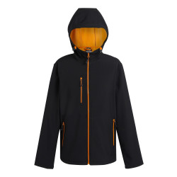 Kurtka typu softshell, TRA705, rodzaj Unisex, XL, Czarny, pomarańczowy