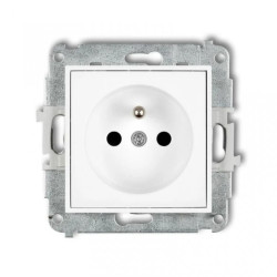 MINI Gniazdo pojedyncze z/u z przesłonami białe MGP-1zp