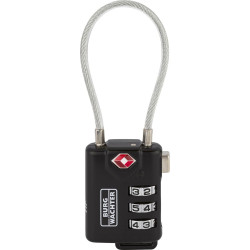 Burg W&#xE4;chter 32891 TSA Padlock Black 32.80mm 3-Dial Flexible Travel Lock