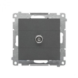 Simon 55 Gniazdo antenowe typu F” pojedyncze (moduł). Do instalacji indywidualnych Grafitowy mat TASF1.01/116
