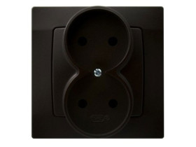 KARO Gniazdo podwójne bez uziemienia IP-20 zaciski gwintowe czekoladowy metalik GP-2S/40 OSPEL