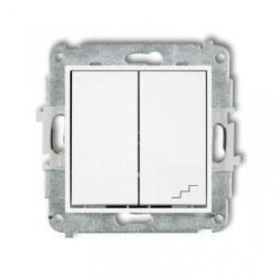 MINI Mechanizm łącznika jednobiegunowego ze schodowym (wspólne zasilanie) biały mat 25MWP-10.1