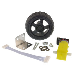 Silnik TT z plastikową przekładnią, obustronnym wałem i enkoderem