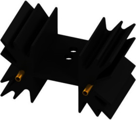Extruded heatsink, (L x W x H) 25.4 x 42 x 25 mm, 7.8 K/W, black anodized, 10019187