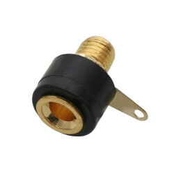 Gniazdo bananowe montażowe 4mm czarne 19A 60V złote / 2082