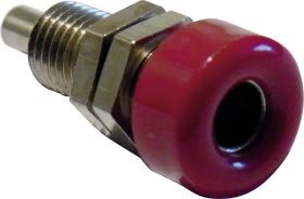 Gniazdo bananowe montażowe, izolowane, O 4 mm, 16 A, zielone