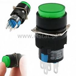 Przycisk chwilowy LAS1-AY-11G zielony 16mm 12V