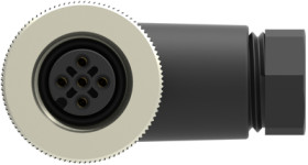 Jack, 5 pole, screw connection, screw locking, angled, T4112001051-000