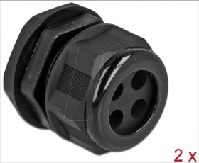 60383 Cable Gland PG29 for round cable with 4 cable entries bk 2 pcs