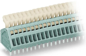 PCB terminal, 16 pole, pitch 2.5 mm, AWG 28-20, 6 A, cage clamp, gray, 233-216