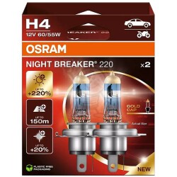 H4 P43t 12V 60/55W +220% Osram 64193NB220 DuoBox