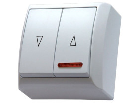 BIS Wyłącznik żaluzjowy z podświetleniem pomarańczowym biały ŁN-7BS/00 OSPEL