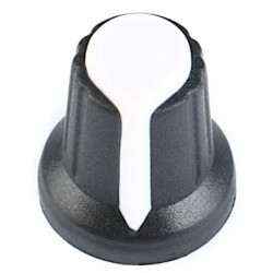 Gałka pokrętło potencjometra biała 6mm WH148 17/10-16mm biało-czarna
