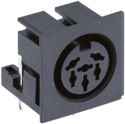 Panel socket, 5 pole, solder cup, angled, 0105 05