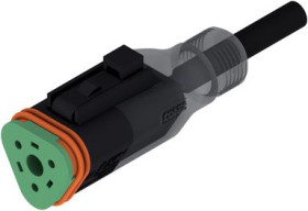Connection cable, socket, 3 pole, straight to openend, 5m