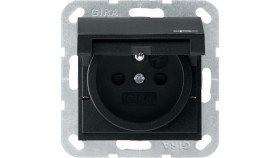 Gira Gniazdo Z Bolcem Z Klapką I Ochr.Dz System 55 Czarny Mat