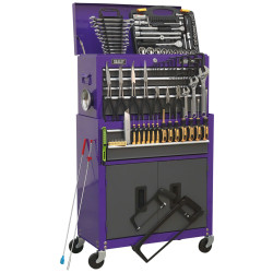 Sealey AP2200COMBOCP Topchest &amp; Rollcab Combi 6 Drawer - Purple/Grey &amp; 128pc