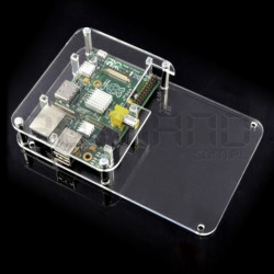 Obudowa Raspberry Pi Model B z miejscem na płytkę stykową - przezroczysta