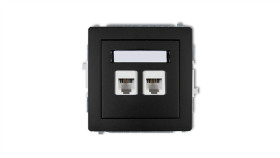 Deco Gniazda Telefoniczne Podwójne 2Xrj11, 4-Stykowy, Beznarzędziowe Czarny...