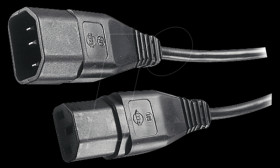 Non-heating appliance extension, 0.5m, black