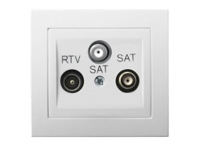 KIER Gniazdo antenowe RTV-SAT z dwoma wyjściami 2xSAT biały GPA-W2S/00 OSPEL