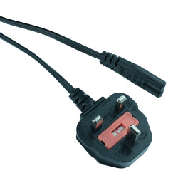 Figure 8 to UK Plug Cordset 3A Fused 1.8M