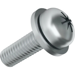 Combination screw, PZ cross slot, M2.5, Ø 5 mm, 6 mm, steel, galvanized, ISO 7045, 081.58.220