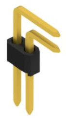 Pin header, 2 pole, pitch 1.27 mm, angled, black, SLVW4KA0362G