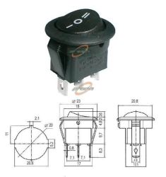 PRZEŁĄCZNIK KOŁYSKOWY OKRĄGŁY 3POZ.3PINY ON-O 250V/6A MKO