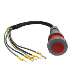 Przedłużacz / adapter elCORD IP67 1m H07RN-F 5G16 z gniazdem 63A-5P i końcówkami oczkowymi M12, 25466010