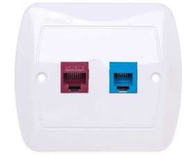 Simon Akord Gniazdo teleinformatyczne RJ45 kat.5e + RJ12 białe A5T/11