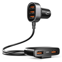 Ładowarka Samochodowa USB Joyroom JR-CL03 5xUSB, 6,2A, Przedłużacz, Czarna