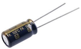 Kondensator 680μF 16V dc Radialny, Otwór przelotowy Panasonic roztaw: 3.5mm 8 (Dia.) x 15mm