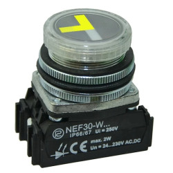 Wskaźnik wyboru zasilania NEF30WWZ 24V-230V żółto-zielony, W0-NEF30WWZ GZ