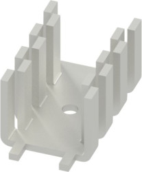 Finger shaped heatsink, (L x W x H) 28 x 13.5 x 15 mm, 16 K/W, solderable surface, 10035015