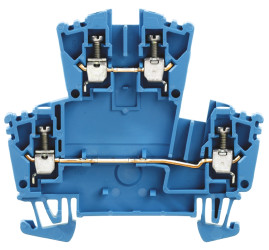 Dwurzędowa złączka szynowa Weidmuller poziomy: Podwójny 30 → 12AWGŚruba W 24A 400 V