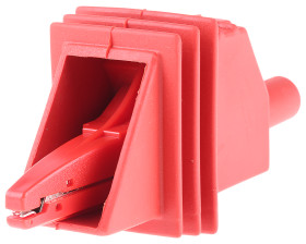 Zacisk krokodylkowy 10A izolowany 20mm Czerwony RS PRO