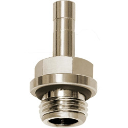 Threaded plug nipple, L 16.8 mm, 16 bar, brass, nickel-plated, for hose, 108699