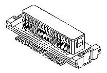 Gniazdo PCB 60 -pinowe 2 -rzędowe raster: 0.5mm Gniazdo do montażu na płytce drukowanej Kąt Proste Montaż pionowy