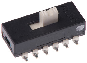 Przełącznik suwakowy, 4PDT, SMD, 115V, 300 mA przy 115 V AC, -40 → +80°C, TE Connectivity