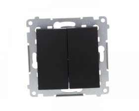 Simon 54 Przycisk podwójny zwierny bez piktogramu (moduł) 10AX 250V szybkozłącza, czarny mat DP2.01/49