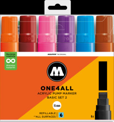 518173 Acrylic markers, 15 mm, 6 colours