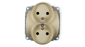 Trend Gniazdo Podwójne Z/U Złoty 6Gpr-2Zp