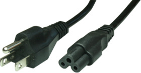 Device connection cable, North America, plug type B, straight on C5 socket, straight, SVT 3 x AWG 18, black, 1.8 m, 498G-SVT3X18