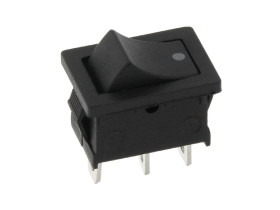 Przełącznik klawiszowy 2 pozycje 3 pin wąski on-off czarny z kropką