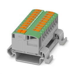 Blok rozdzielczy PTVFIX 6/18X2,5-NS35A GN, zielone złącze przemysłowe - 18 punktów przyłączeniowych o przekroju 2,5mm2