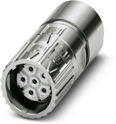 Jack, M23, 6 pole, crimp connection, ONECLICK quick locking system, straight, 1628816