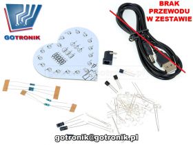 Serce LED z 18 diod RGB - efekt świetlny